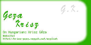 geza krisz business card
